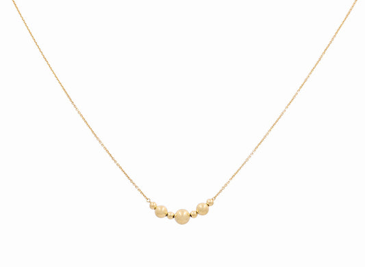 14K Yellow Gold Fashion Women's Necklace with Balls / Size 1mm 17" / Weight: 3.9 GR / DONK4BLL