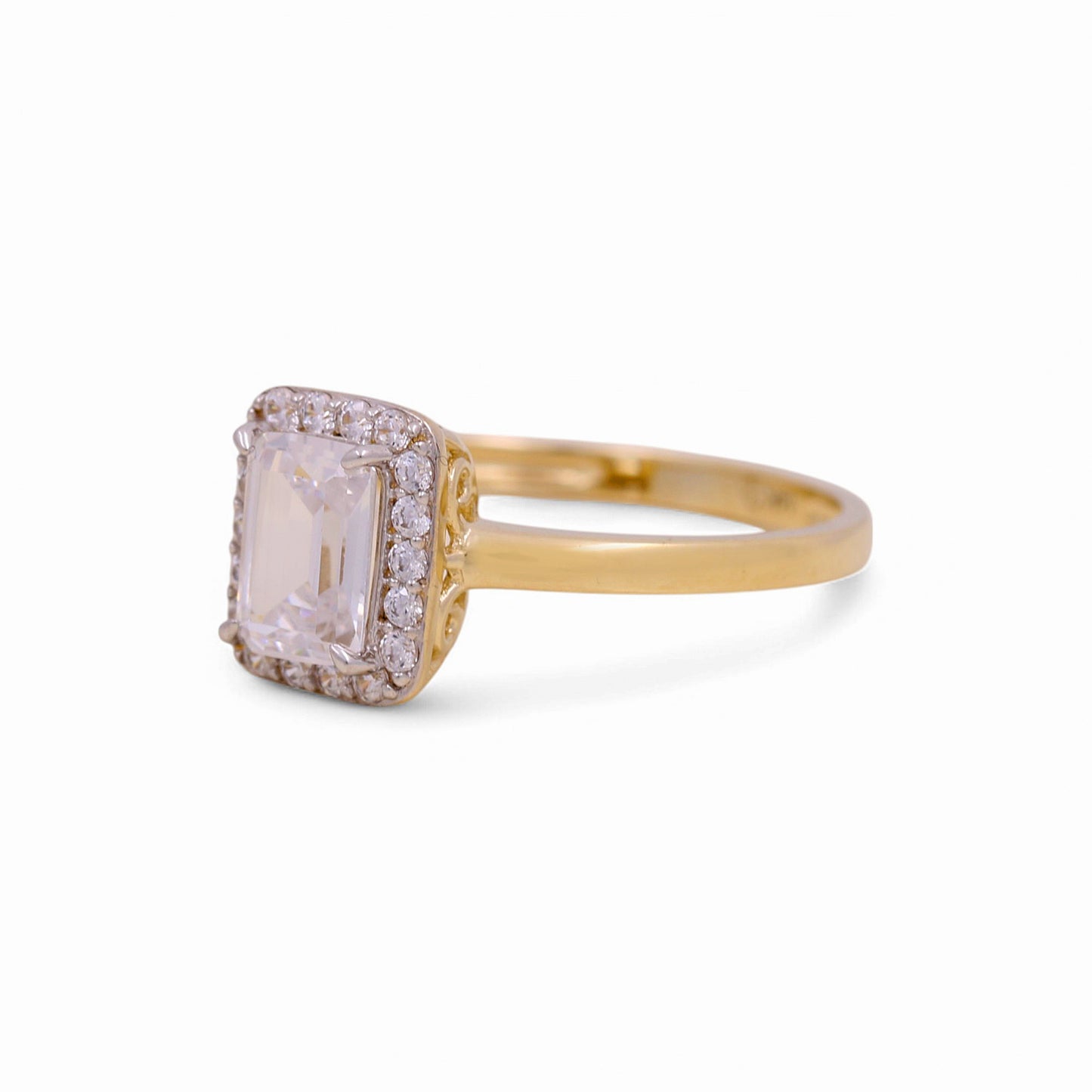 14K Yellow Gold Women's Engagement Ring / Stone: Cz / Size: 7 / Weight: 2.2 GR / KEEWR4ER-4