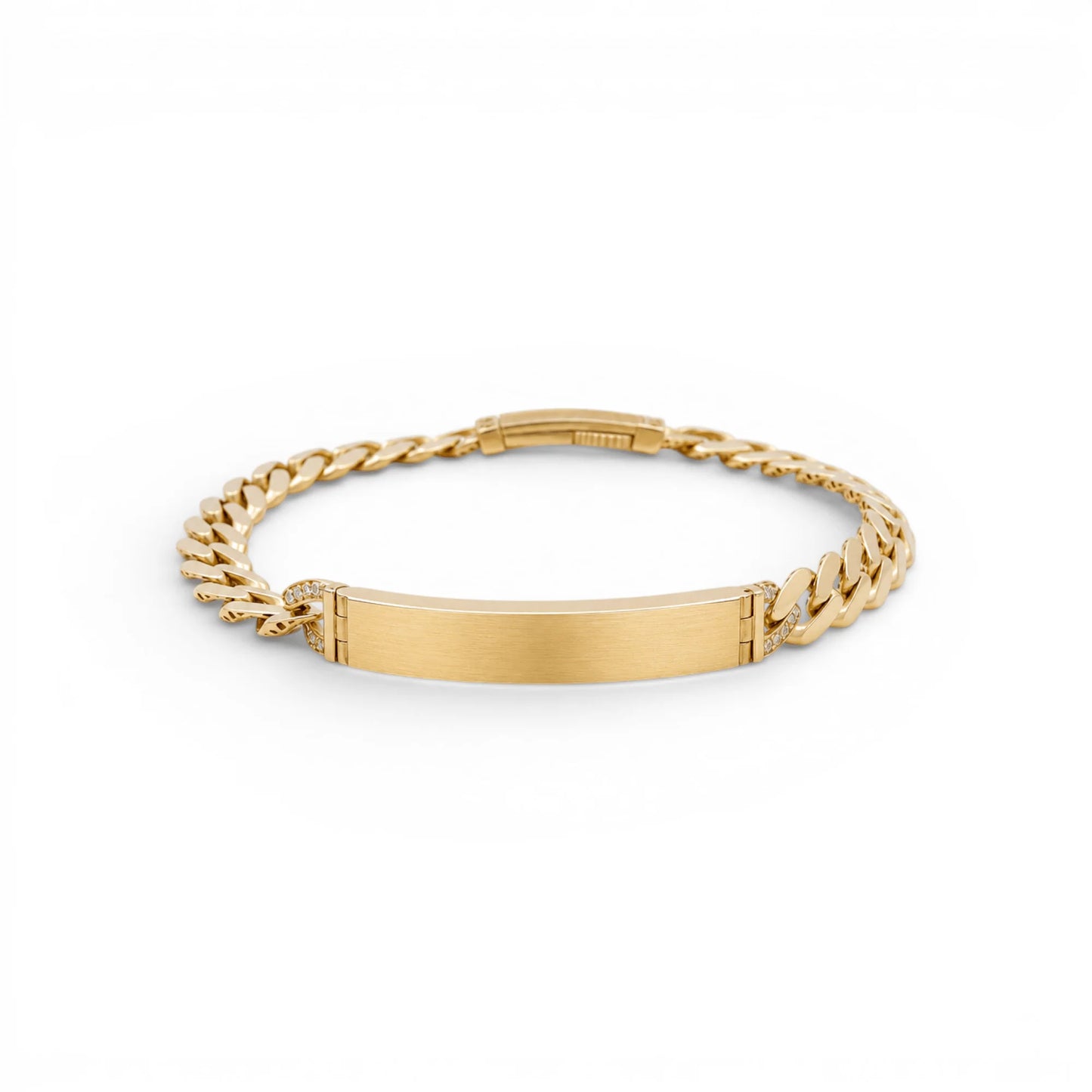 10K Yellow Gold Monaco ID Bracelet / CZ / Size: 7mm 8.5"/ Weight: 14.2 GR / DQMB0MONID7-8.5