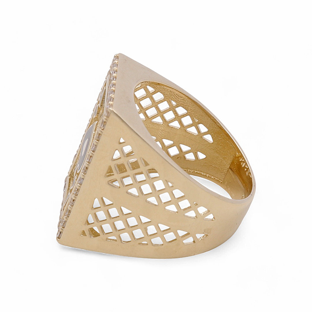 14K Yellow Gold Men’s Card Deck / CZ / Size 10 / Weight: 10.6 GR / COMR4DK