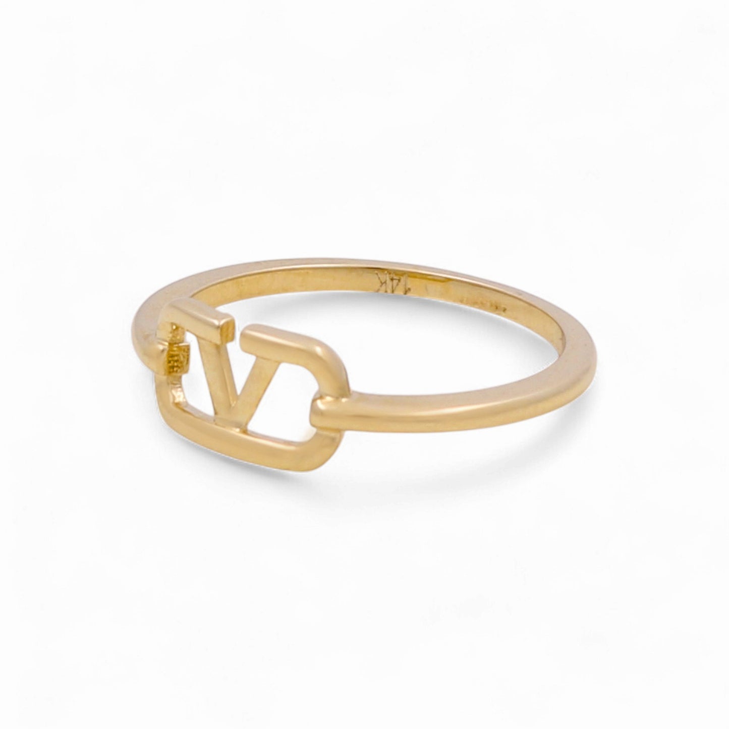 14K Yellow Gold Fashion V Women's Ring / Size: 7 / Weight: 1.6 GR / DPWR4V