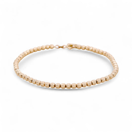 14K Yellow Gold Bracelet with Diamond Cut Balls / Size: 7” / Weight: 3.7 GR / DQWB4BLL