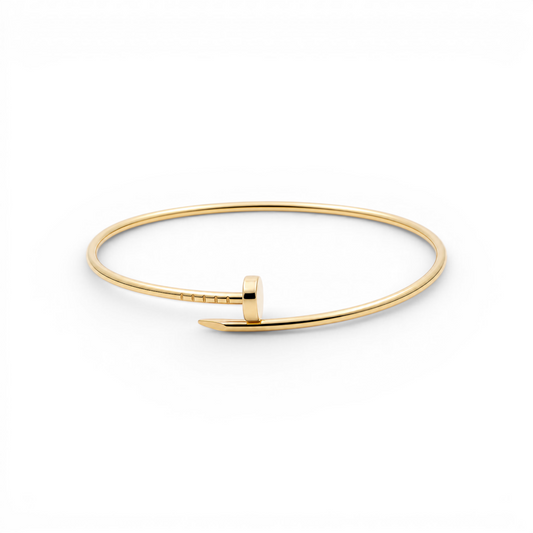 10K Yellow Gold Semisolid Nail Women’s Bangle Bracelet / Weight: 2.7 GR / DQBB0NL-3