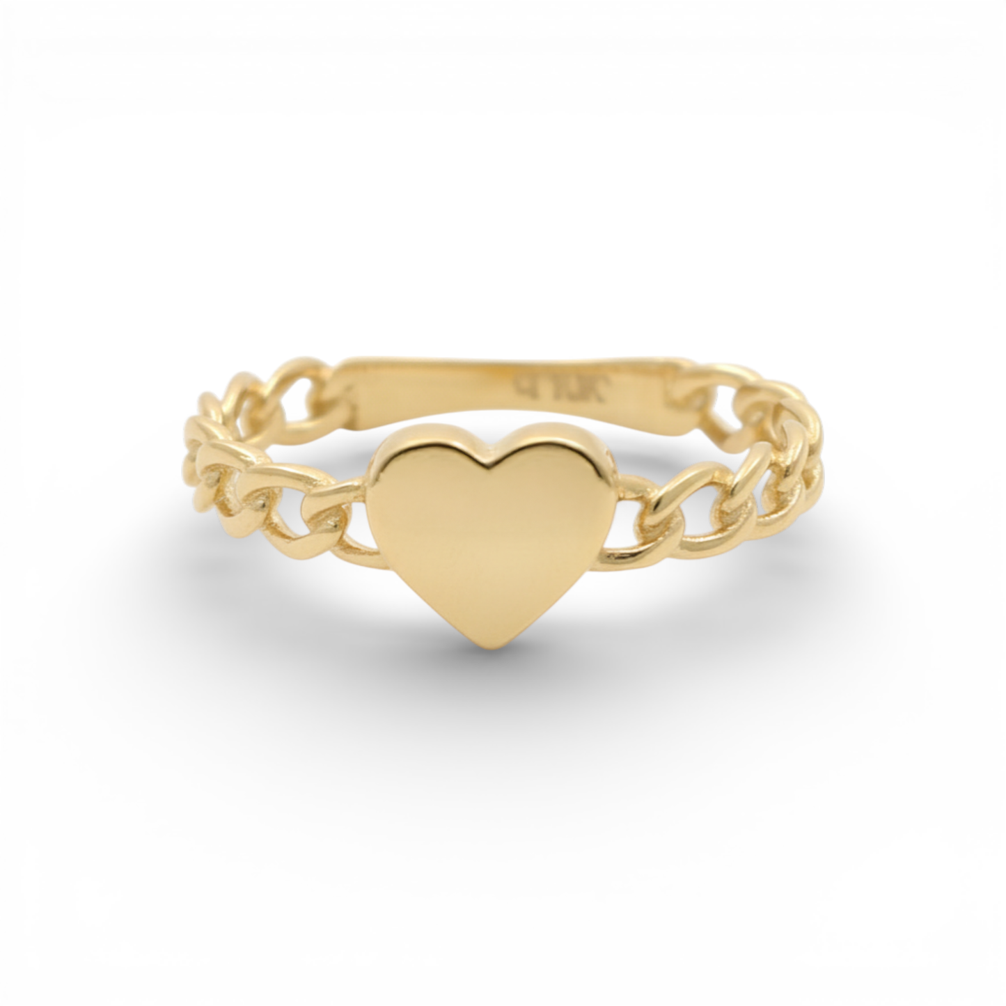10K Yellow Gold Fashion Heart Women's Ring / Size: 8 / Weight: 1.4 GR / DQWR0HR-16