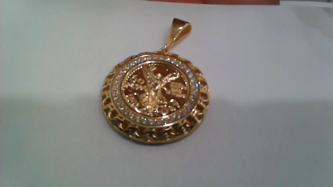 14K Yellow Gold Centenario Pendant / Weight: 5.6gr / Stone: Cz / COPD4CN-8