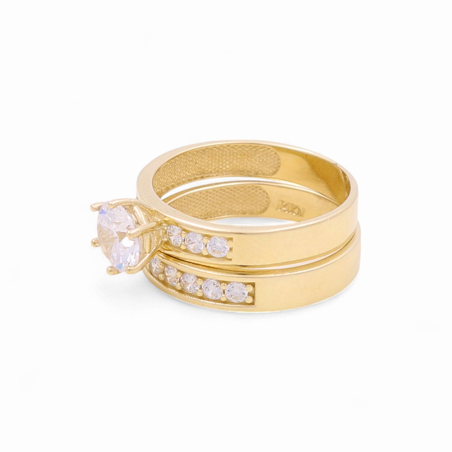 14K Yellow Gold Women’s Bridal Set / Stone: Cz / Size: 7.5 / Weight: 4.1 GR / CEEWR4BS-16