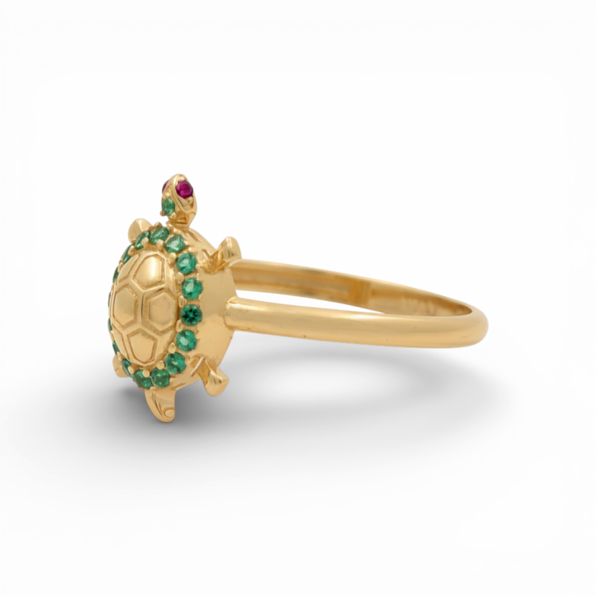 10K Yellow Gold Turtle Women's Ring with Cz / Size: 9 / Weight: 1.3 GR / DQWR0TG
