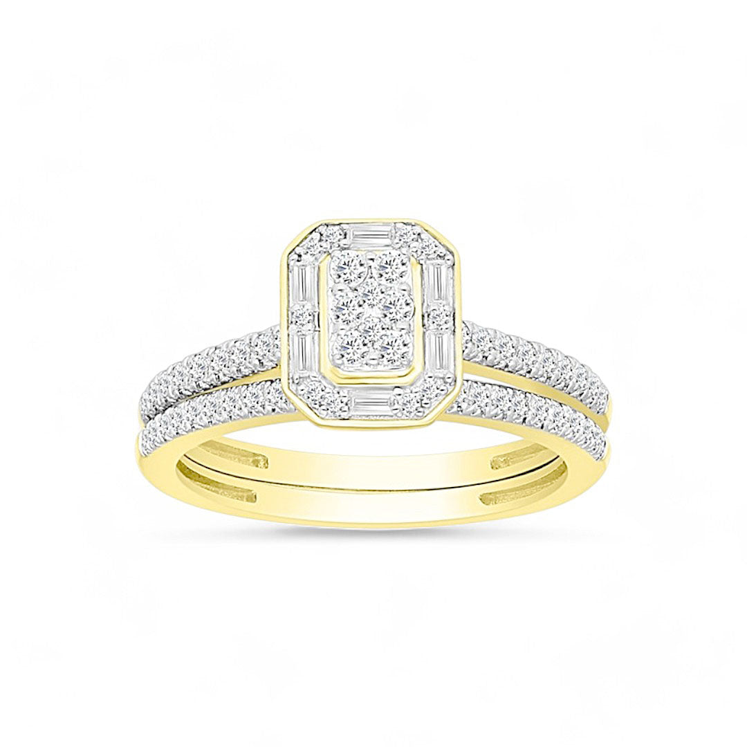 10K Yellow Gold Women's Diamond Bridal Ring Set 0.50CT/ Size 6.5 / 284561Y