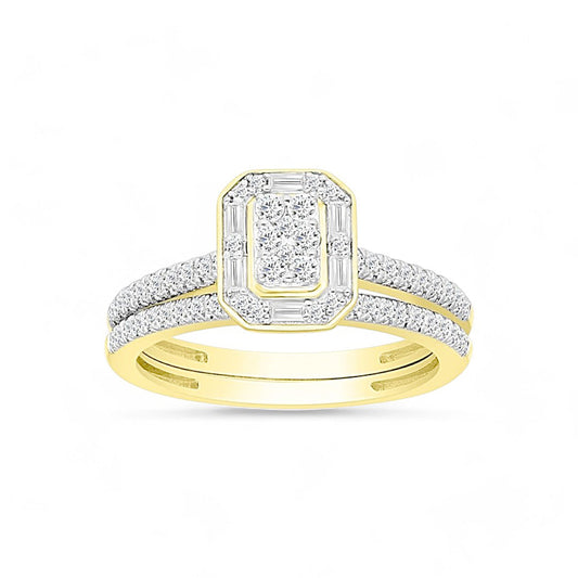 10K Yellow Gold Women's Diamond Bridal Ring Set 0.50CT/ Size 6.5 / 284561Y