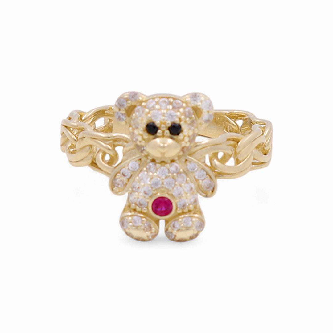 10K Yellow Gold Bear Women's Ring with CZ / Size: 7.5 / Weight: 3.5 GR / DPWR0BR