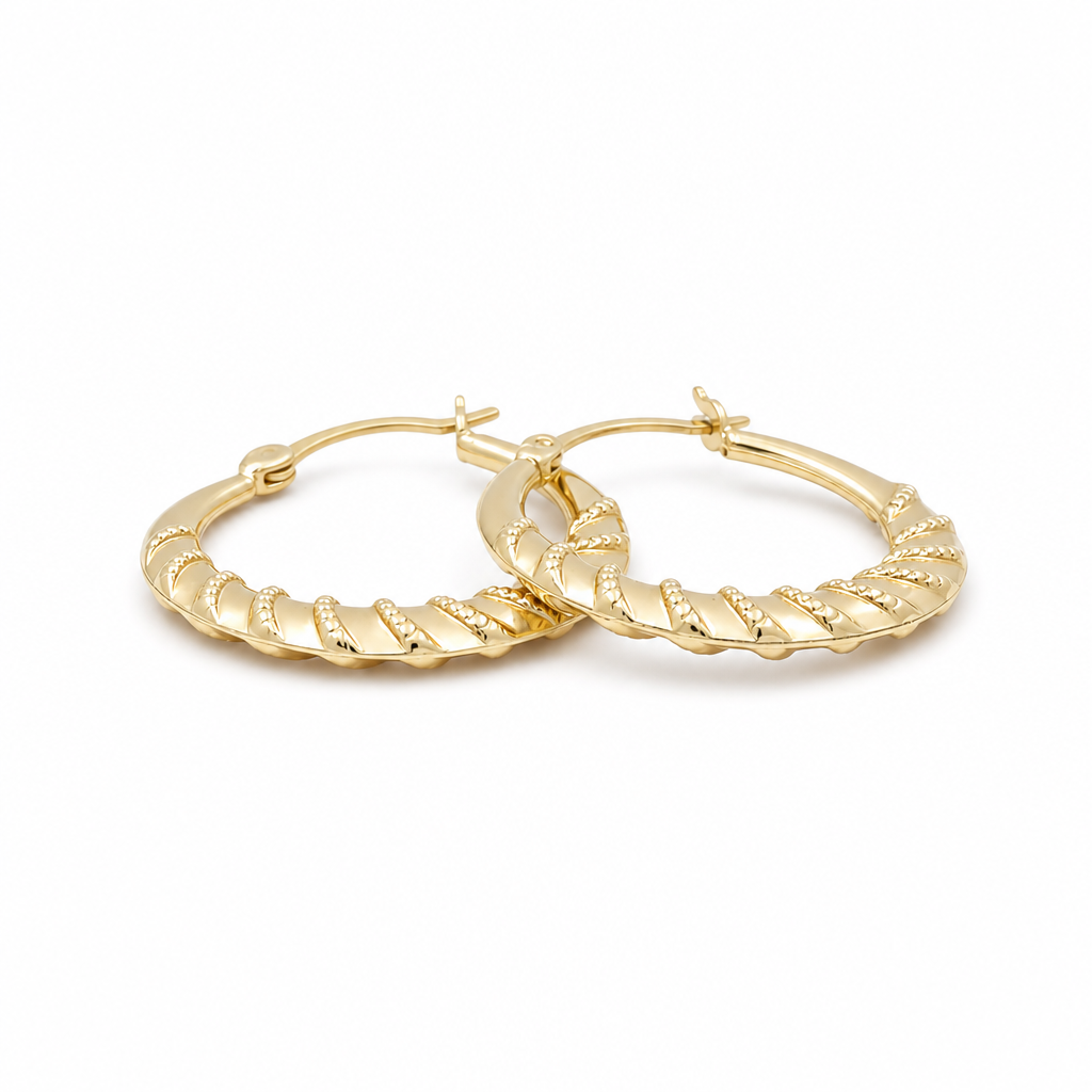 10K Yellow Gold Fashion Hoops Earring / Size: 2.5mm-16mm / Weight: 1.1 GR / DQEH0FS2.5x16