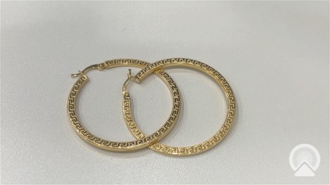 Earrings COEH4GR1.6x39 14k C Weight 3.8gr Large Greek hoops