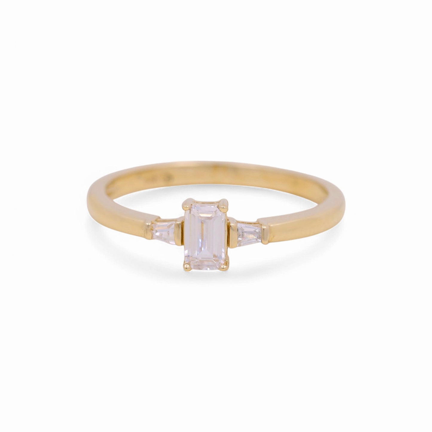 14K Yellow Gold Women's Engagement Ring / Stone: Cz / Size: 7 / Weight: 1.8 GR / KEEWR4ER