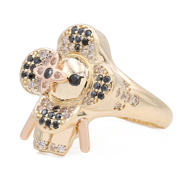 14k Fashion Women's Ring with Black and White / Weight 4.2 GR / COWR4LV-3