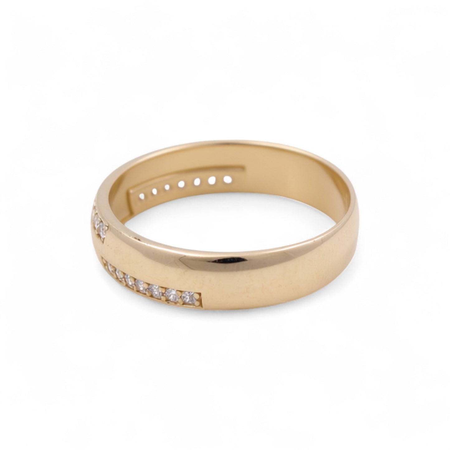 14K Yellow Gold Men’s Wedding Band / Stone: Cz / Size: 10.5 / Weight: 2.3 GR / DEEMWB4BS-12
