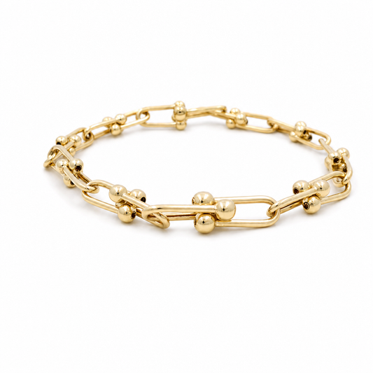 10K Yellow Gold Women's Fashion TT Bracelet / Size: 7.5" / Weight: 5.6 GR / DQWB0TT