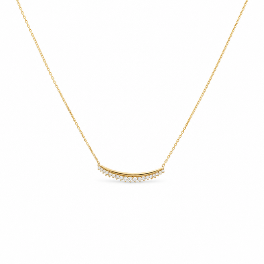 14K Yellow Gold Necklace With Fashion Pendant / Size: 18" / Weight: 2.3 GR / Stone: Cz / CCNK4FS-9