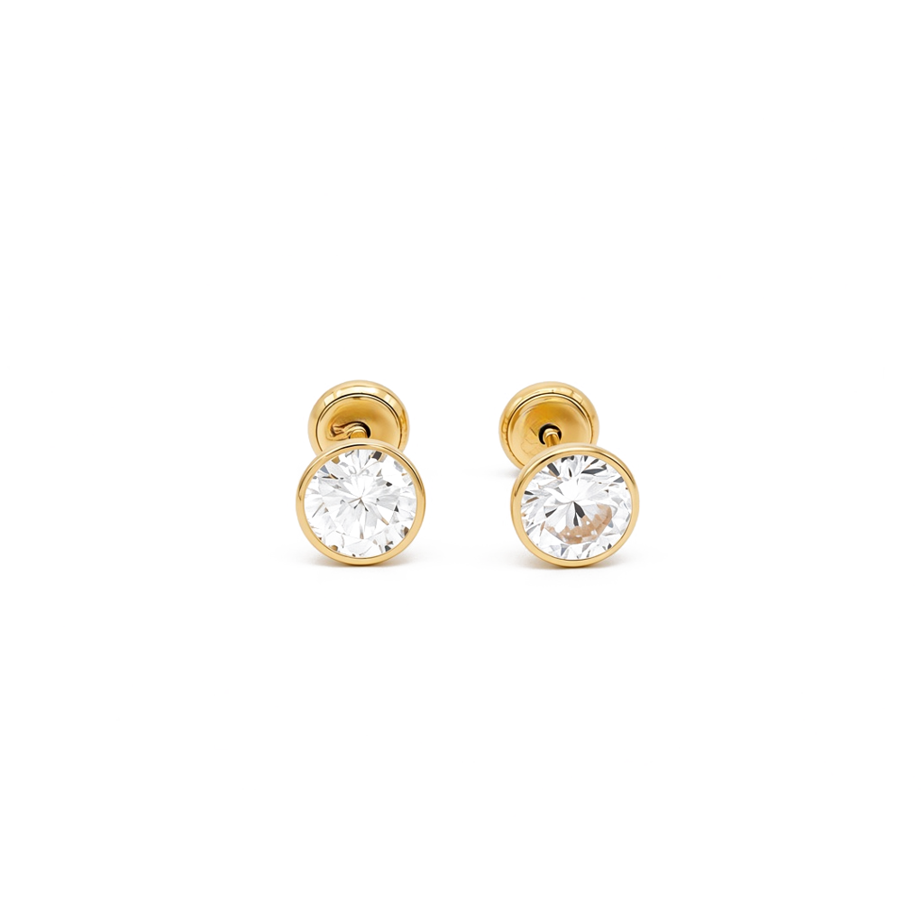 14K Yellow Gold Fashion Stud Earrings / 6-715901PS