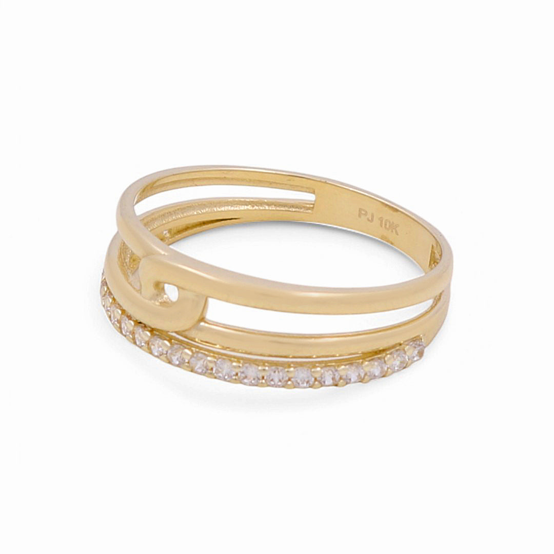 10K Yellow Gold Fashion Women's Ring with  CZ / Size: 7 / Weight: 2 GR / DPWR0FS-10