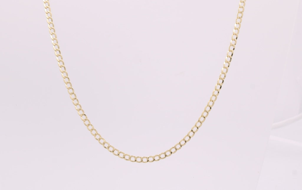 FCC4-3.1X24 14K flat Curb Size 3.1mm x 24" Weight 7.2gr Curb Chain