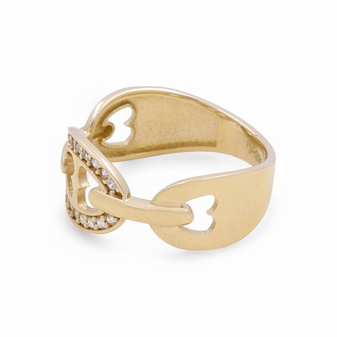 10K Yellow Gold Fashion Women's Ring with CZ / Size: 7.5 / Weight: 2.1 GR / DPWR0FS-6