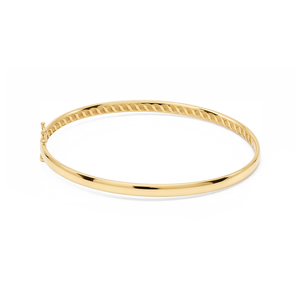 14K Yellow Gold Plain Women's Bangle Bracelet / Size: 18" / Weight: 4.4 GR / P61B-535