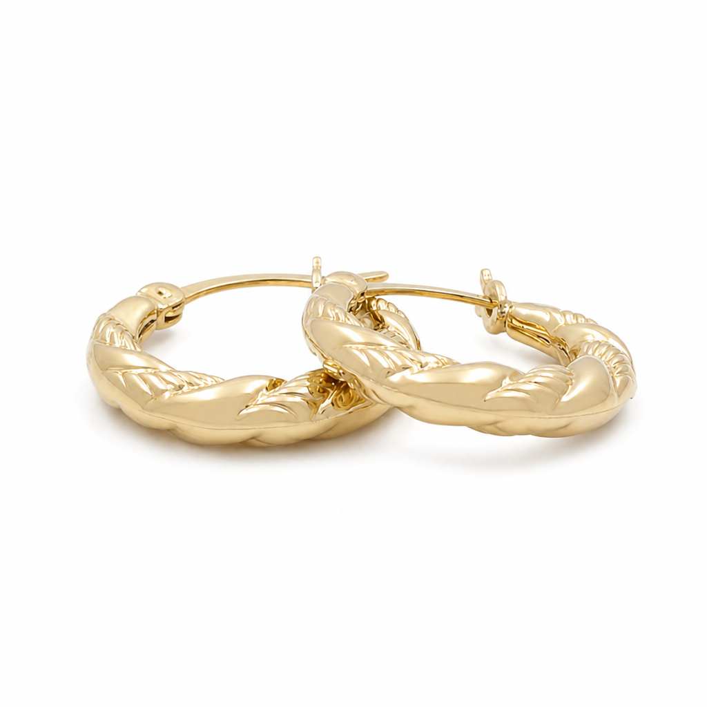 10K Yellow Gold Fashion Hoops Earring / Size: 3mmx10mm / Weight: 0.7 GR / DQEH0FS3X10