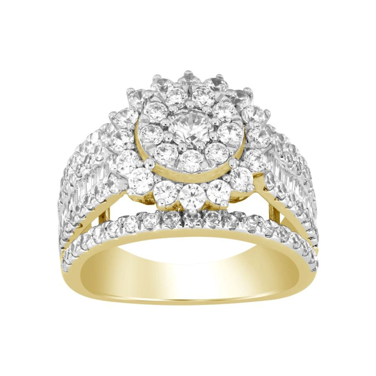 10K Yellow Gold Diamond Women's Engagement Ring / Stone: 2.00CT / Size: 6.5 / 300978Y