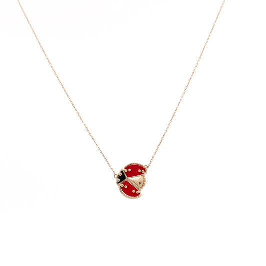 14K Yellow Gold Ladybug Women's Necklace / Size: 17" / Weight: 4 GR / CQNK4LB
