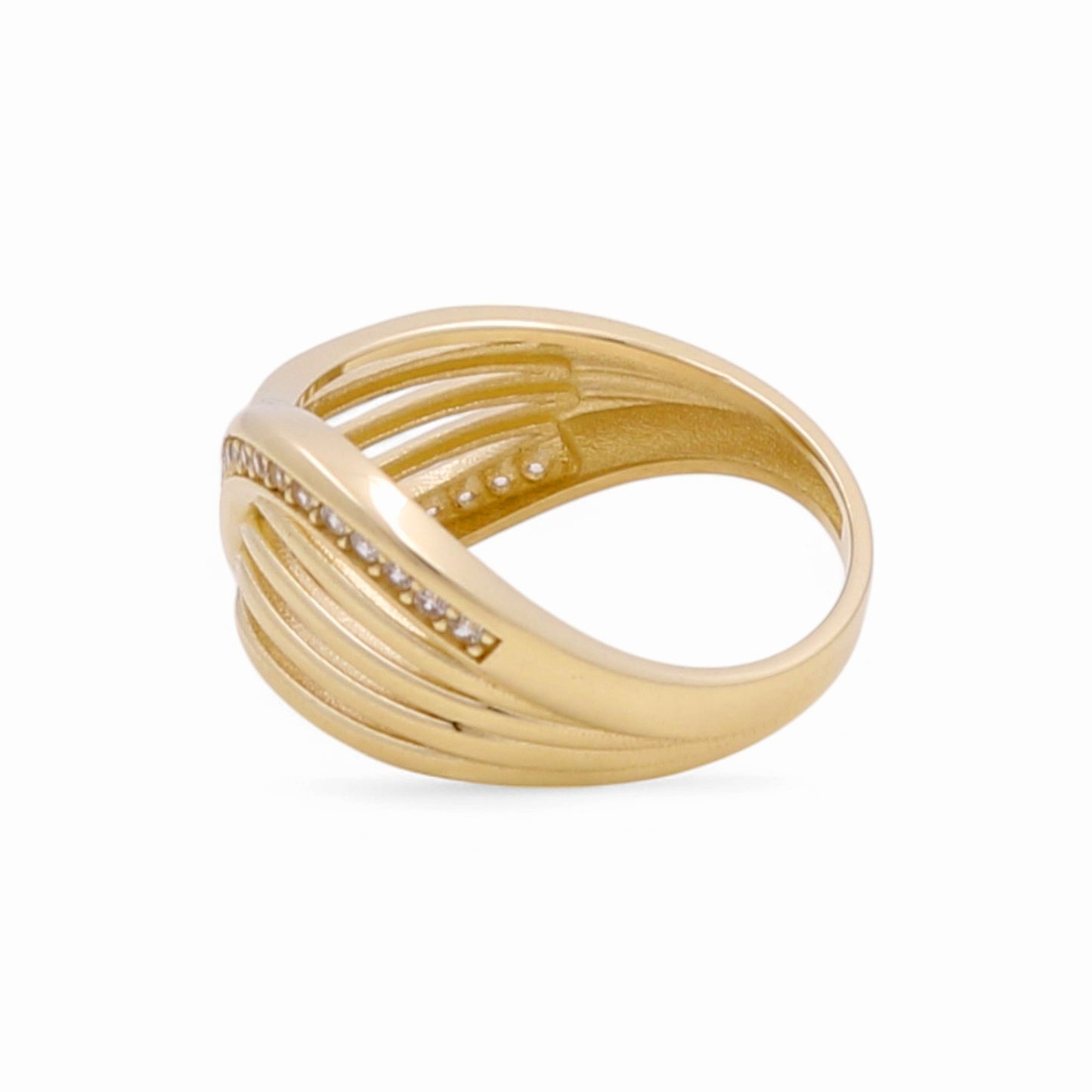 10K Yellow Gold Fashion Women's Ring with CZ /  Size: 8 / Weight: 2.4 GR / Y23-158