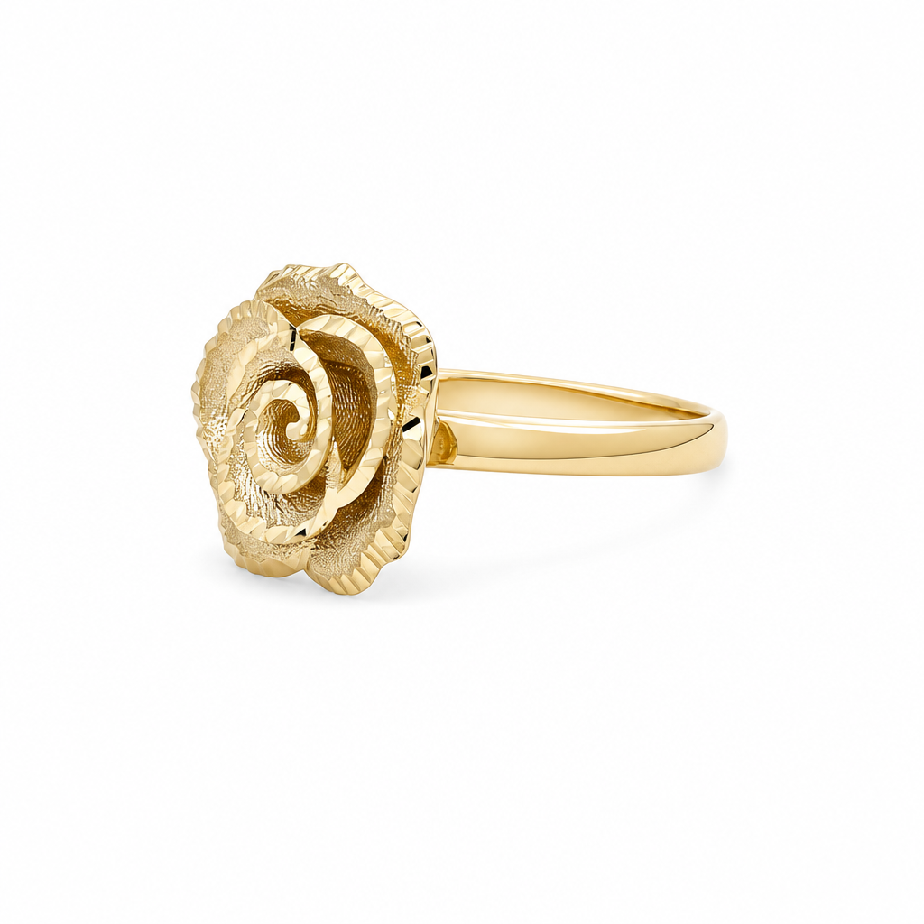 14K Yellow Gold Flower Women's Ring / Size: 8 / Weight: 2.1GR / DQWR4FL-12