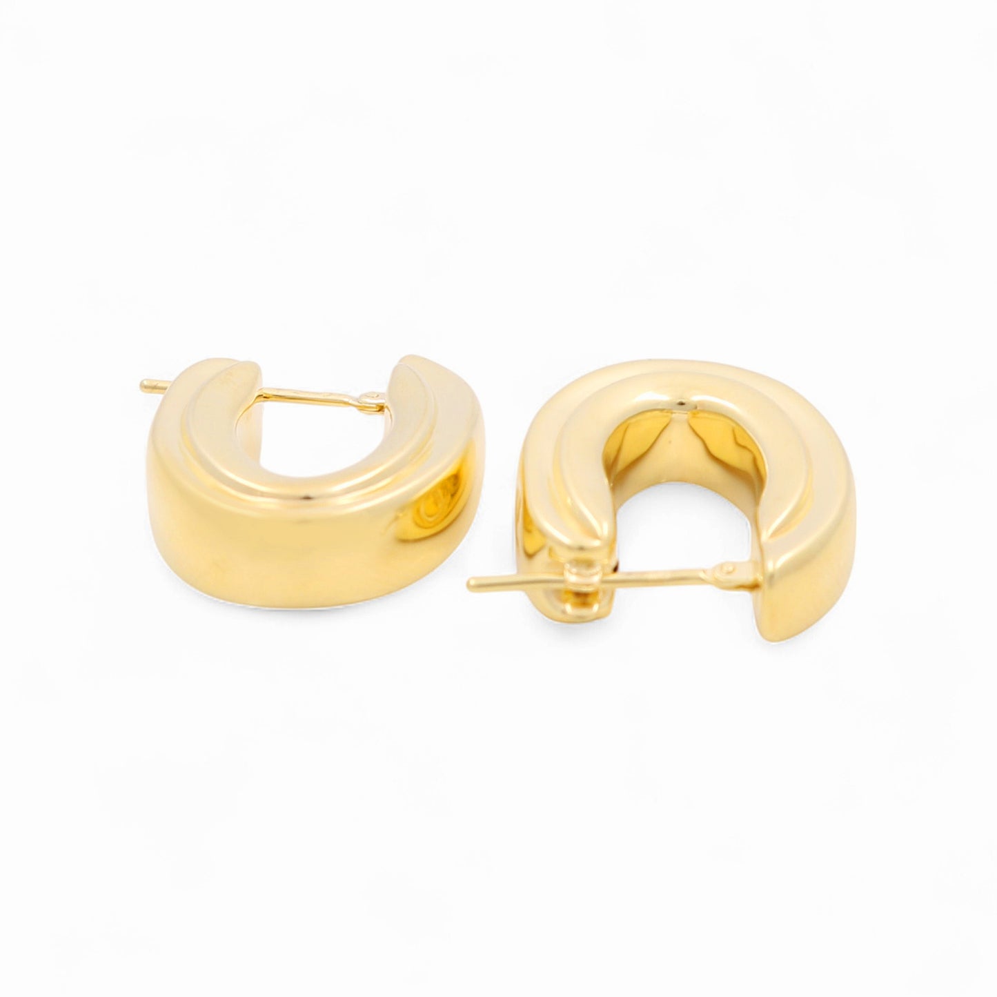 14K Yellow Gold Fancy Hoops Earrings / Weight: 5.1GR / 461-00512