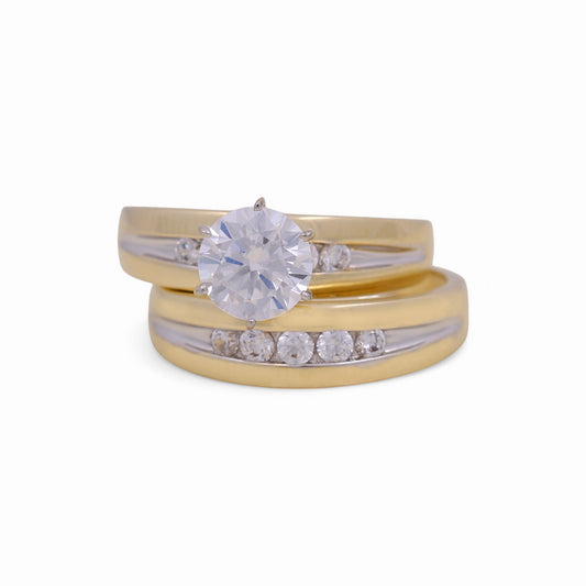 14K Yellow and White Gold Women’s Bridal Set / Stone: Cz / Size: 7 / Weight: 5.2 GR / KEEWRTT4BS-1
