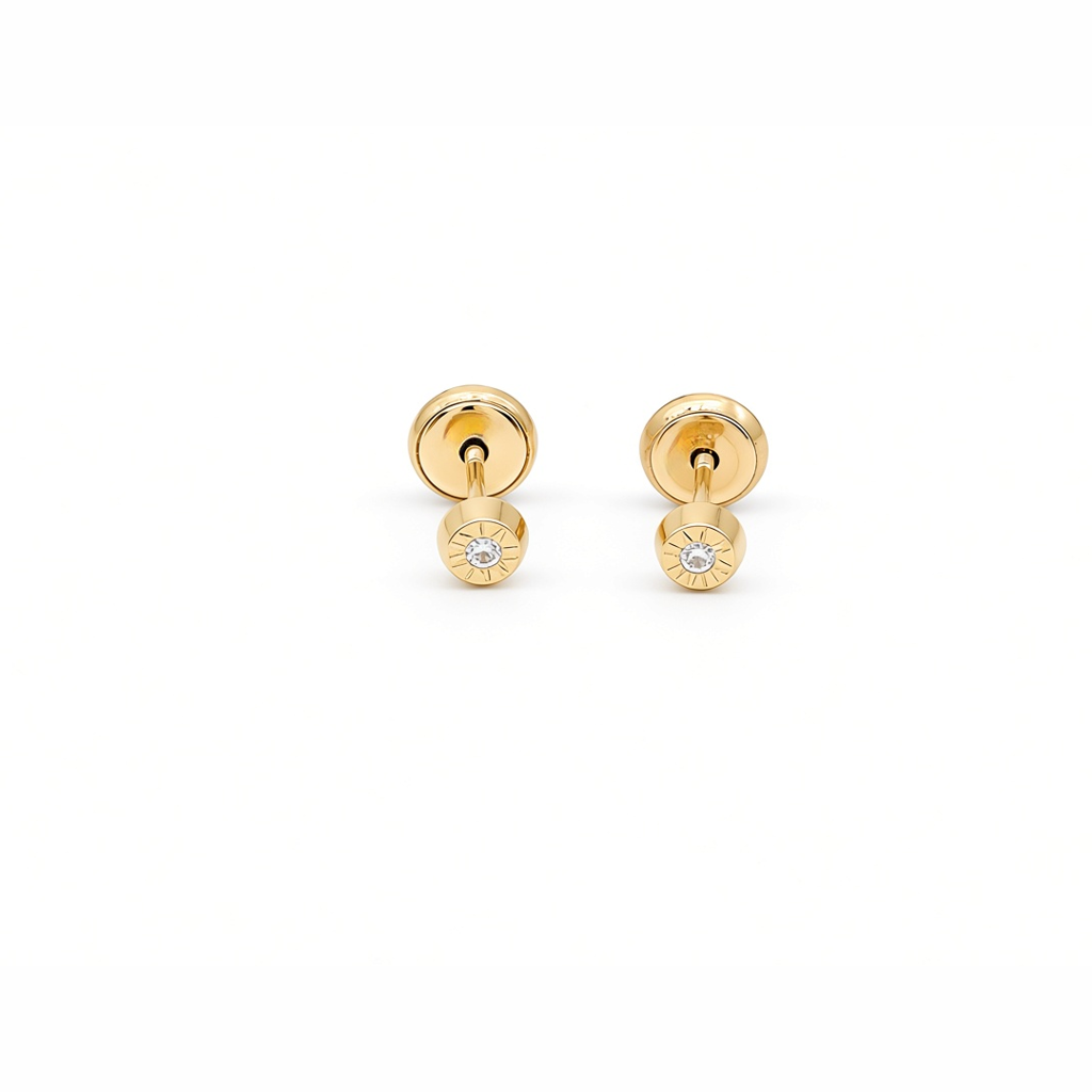 14K Yellow Gold Fashion Stud Earrings / Size: Small / 6-174501PS
