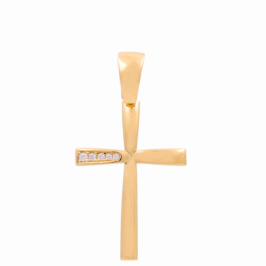 14K Yellow Gold Cross with Cz / Size: Small / Weight: 1.9 GR / 699-00224