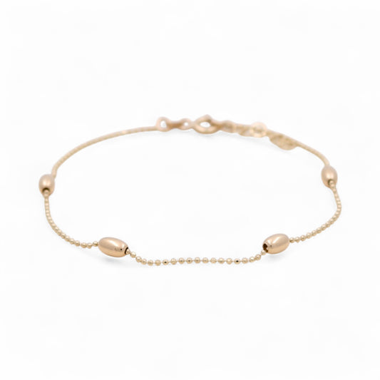 10K Yellow Gold Fancy Link Bracelet with Balls / Size: 7” / Weight: 1.3 GR / DQWB0BLL-5