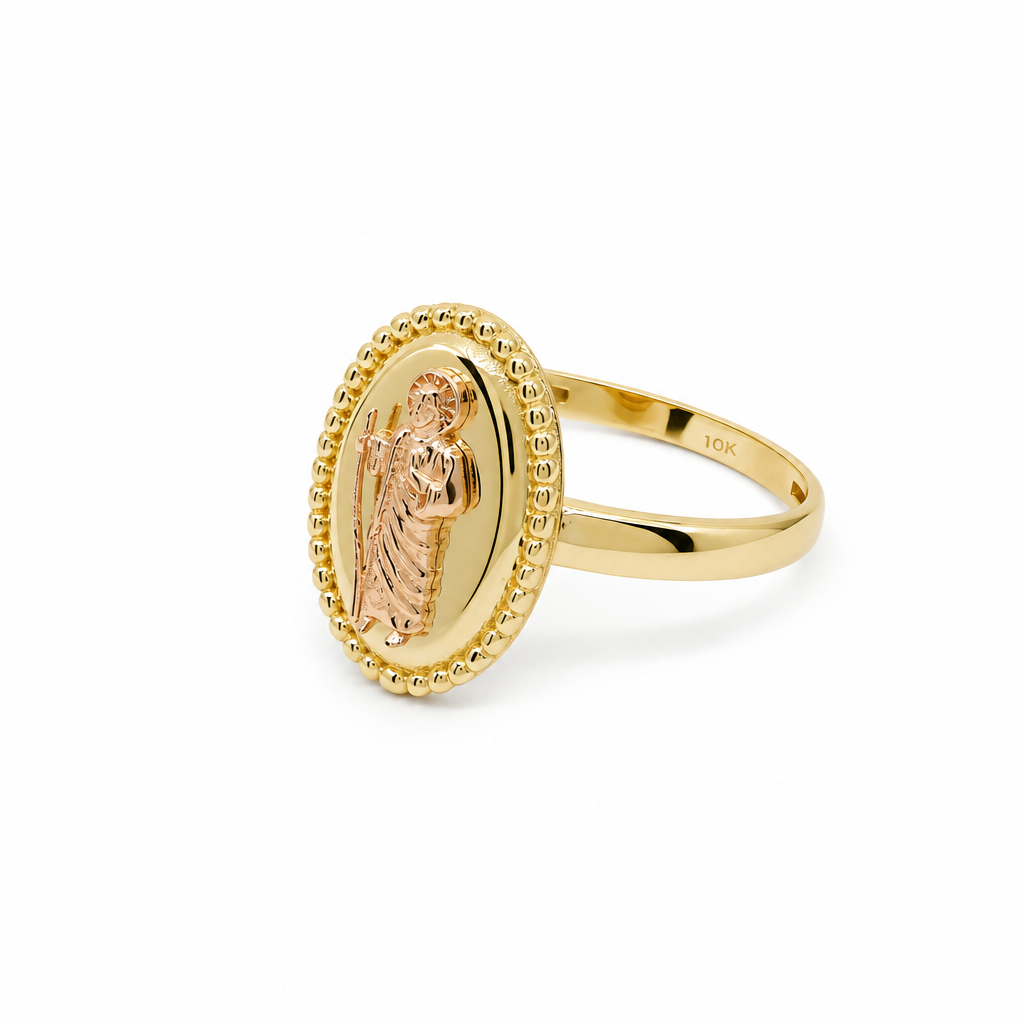 10K Yellow Gold Women's Ring San Judas Tadeo / Size: 9 / Weight: 2.3 GR / DQWR0SJ