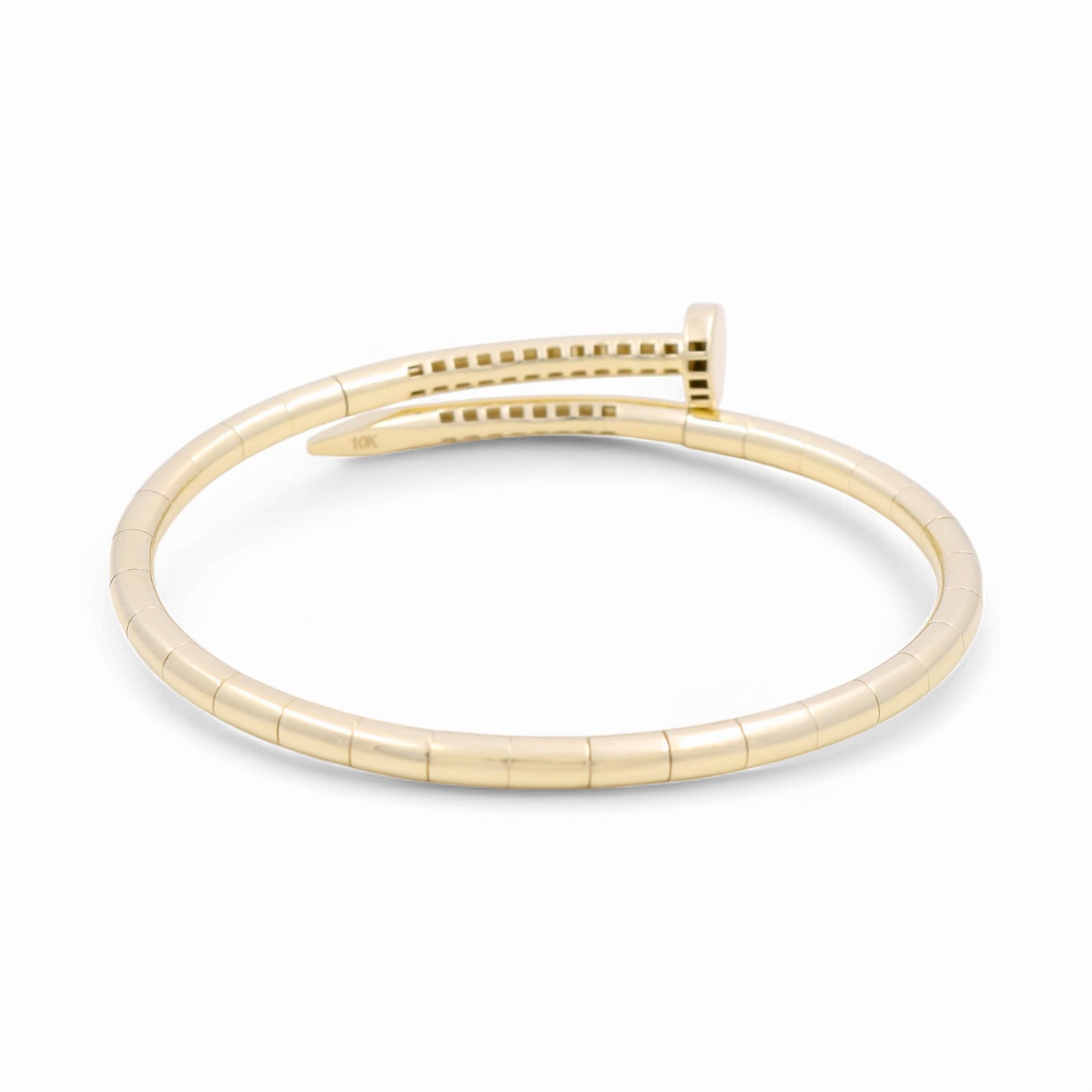 10K Yellow Gold Semisolid Adjustable Nail Women’s Bangle Bracelet / Weight: 8.2 GR / CPBB0NL-1