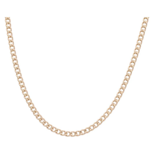 10K Yellow Gold Semisolid Cuban Link Chain / Size: 3.3mm 22" / Weight: 7GR / CCSCH0CL3.3-22
