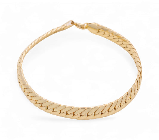 10K Yellow Gold Women's Fashion Cuban Link Bracelet / Size: 7mm 7.5" / Weight: 7.9 GR / P10S-44