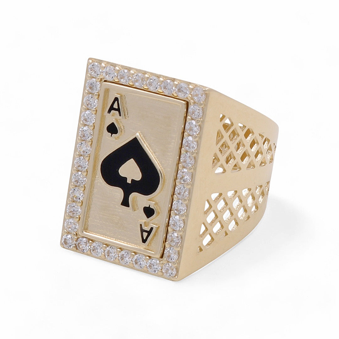 14K Yellow Gold Men’s Card Deck / CZ / Size 10 / Weight: 10.6 GR / COMR4DK