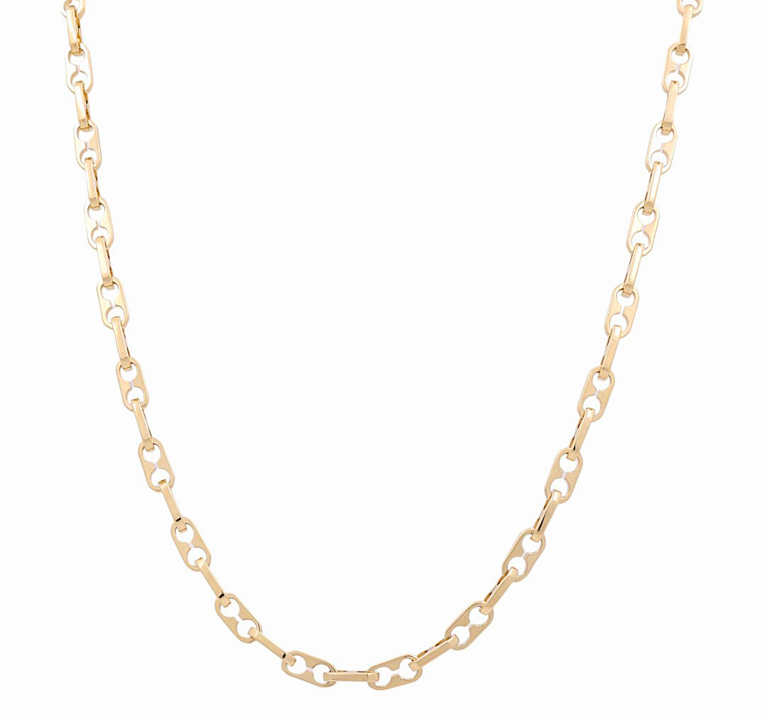 14K Yellow Gold Solid Fancy Link Italian Chain / Size: 24” / Weight: 68.3 GR / 374.00116-24