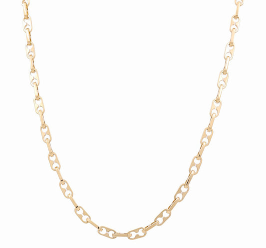 14K Yellow Gold Solid Fancy Link Italian Chain / Size: 24” / Weight: 68.3 GR / 374.00116-24