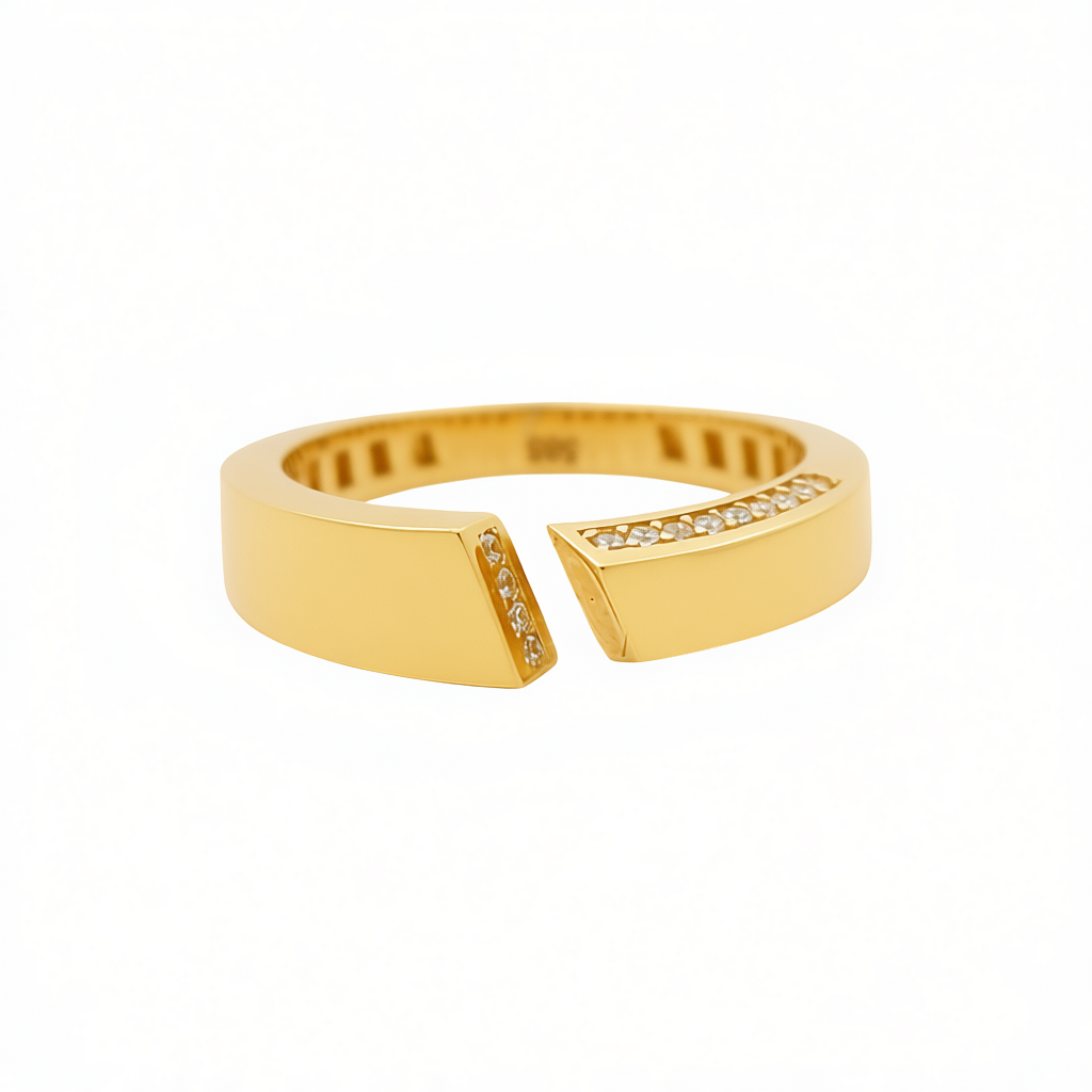 14k Yellow Gold Fashion Women's Ring with CZ / Weight: 2.8 GR / COWR4FS-39
