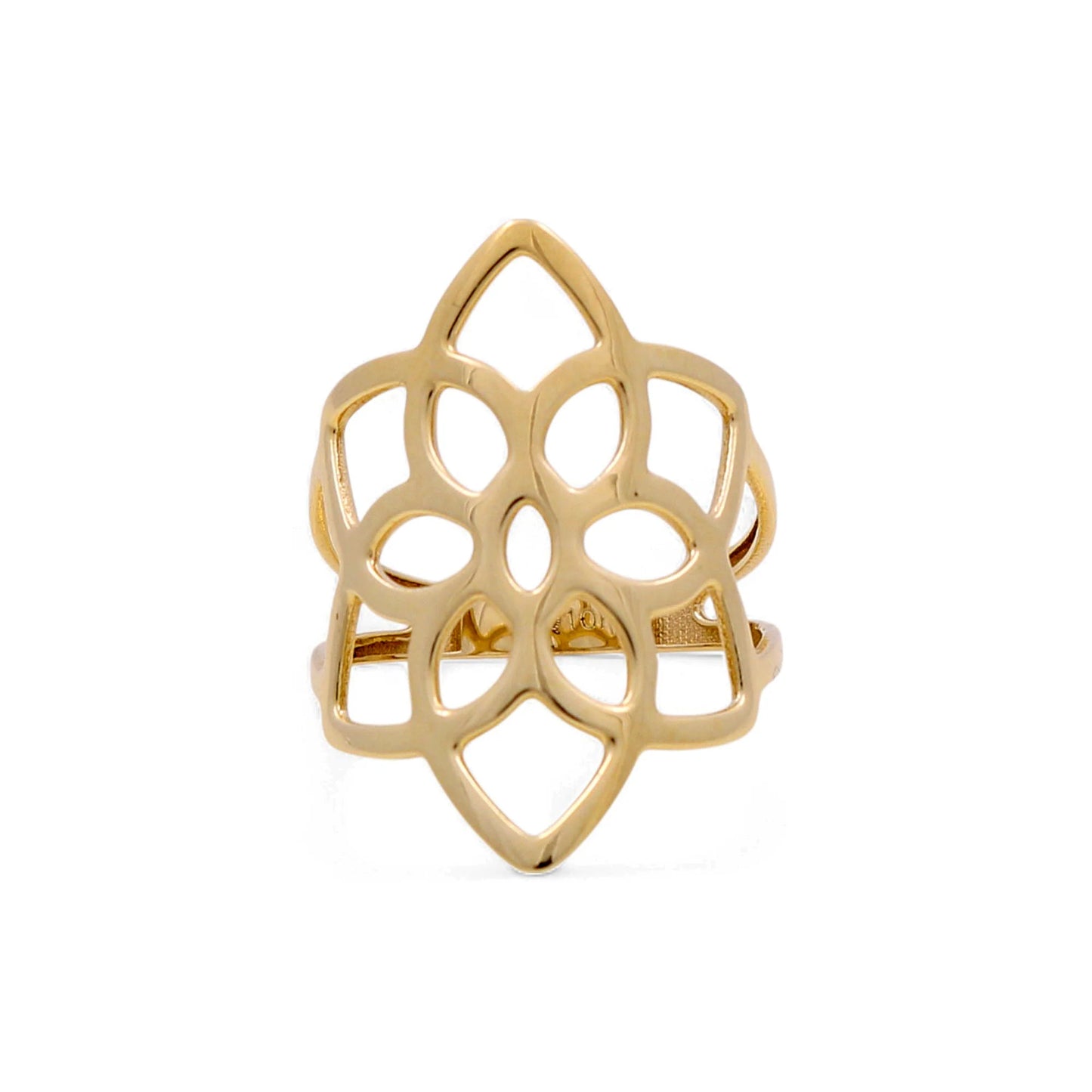10K Yellow Gold Flower Women's Ring / Size: 7.5 / Weight: 1.9 GR / DQWR0FS-13