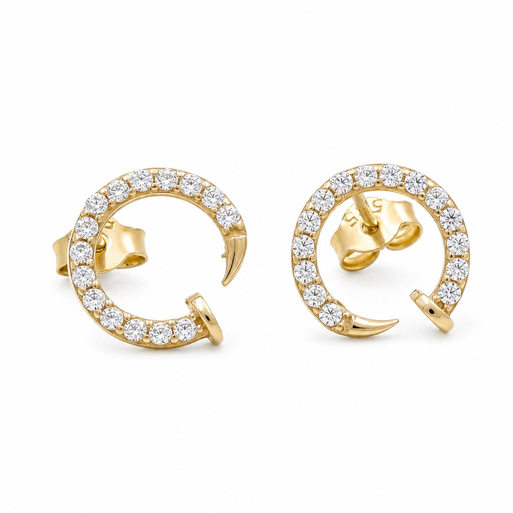 14K Yellow Gold Fashion Nail Stud Earring   / Weight: 1.4 GR / CCFSE4NL