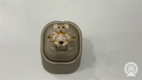 BOWR4BR 14k B Cz Weight 3.1gr Bear women ring with Cz