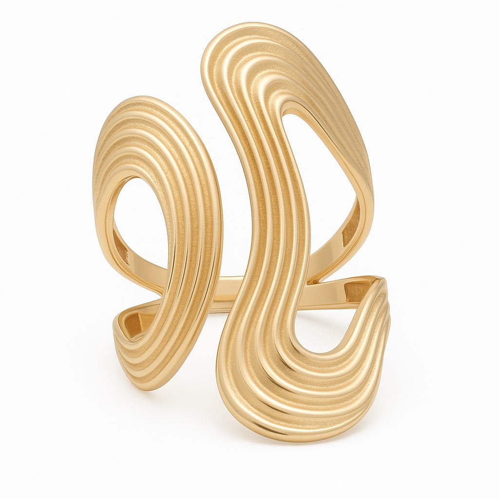 10K Yellow Gold Fashion Women's Ring / Size: 8.5 / Weight: 3.7 GR / DQWR0FS-8