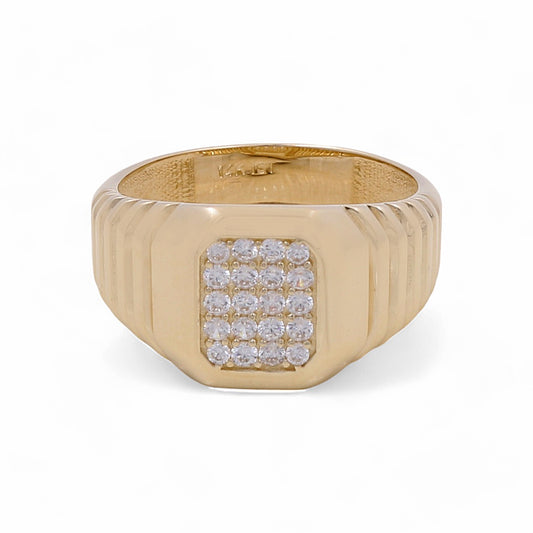 14K Yellow Gold Men’s Fashion Ring / CZ / Size 10.5 / Weight: 4.7 GR / COMR4FS-9