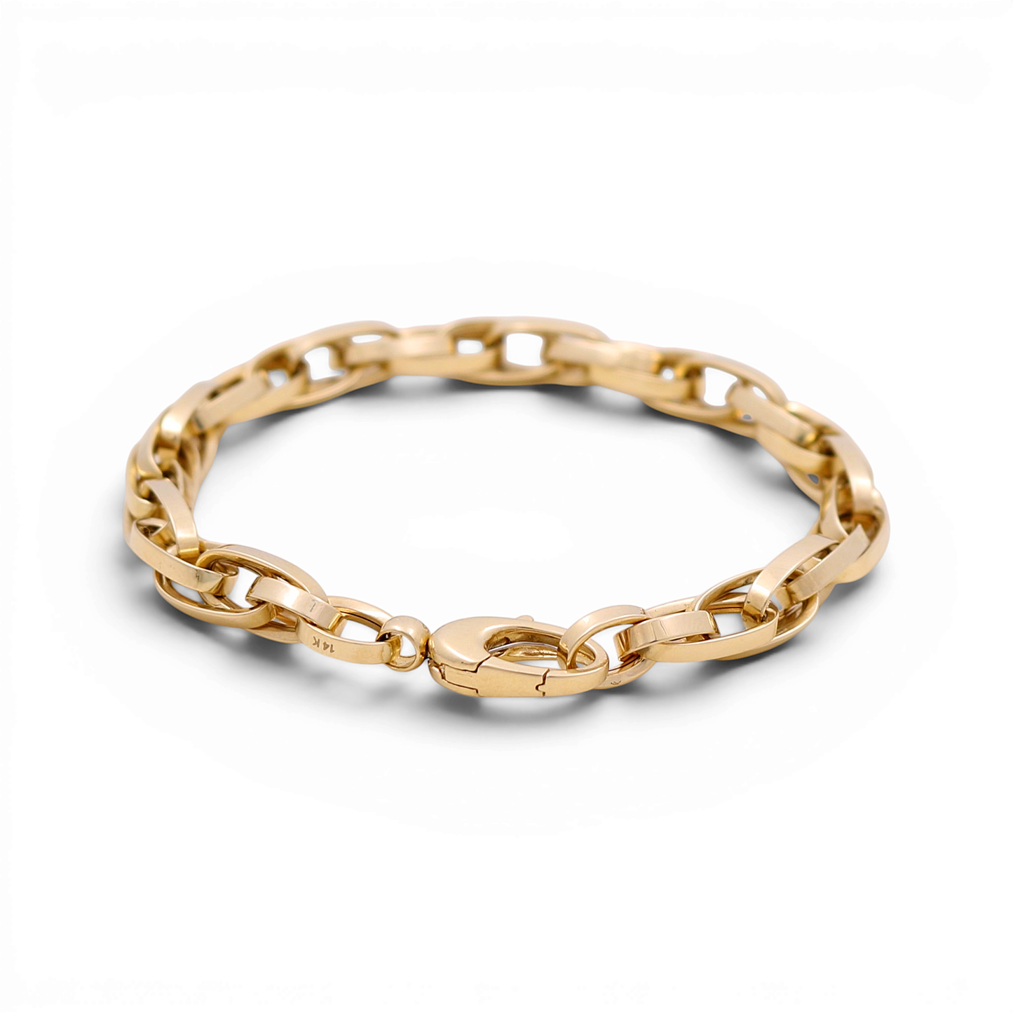 14K Yellow Gold Semisolid Fashion Women's Bracelet/ Size: 7" / Weight: 5.9 GR / ISWB4FS-31